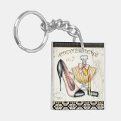 Parfum, rode lipstick en een hogedrukschoen sleutelhanger (Voorkant Links)