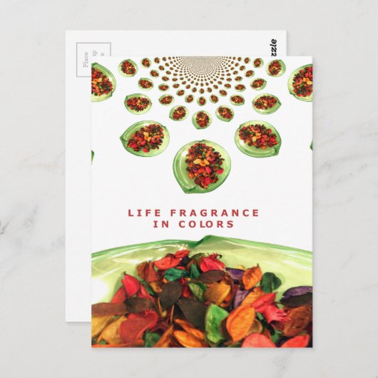 Parfum van het leven: Potpourri Inspirerend boodsc Briefkaart (Voorkant / Achterkant)