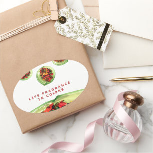 Parfum van het leven: Potpourri Inspirerend boodsc Ovale Sticker