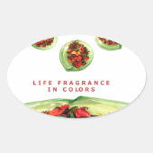 Parfum van het leven: Potpourri Inspirerend boodsc Ovale Sticker (Voorkant)