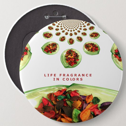 Parfum van het leven: Potpourri Inspirerend boodsc Ronde Button 6,0 Cm (Voorkant /achterkant)