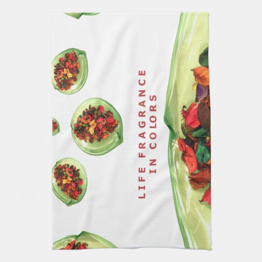 Parfum van het leven: Potpourri Inspirerend boodsc Theedoek (Verticaal)