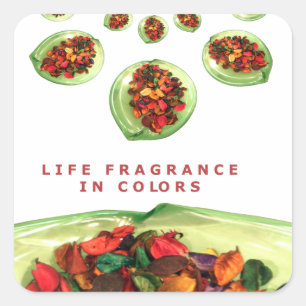 Parfum van het leven: Potpourri Inspirerend boodsc Vierkante Sticker