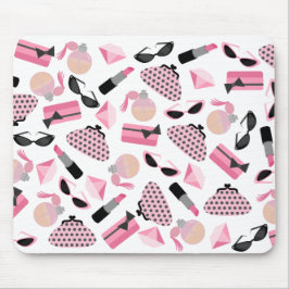 Parfume koopt zonnebrillen en lipstick Mousepad Muismat