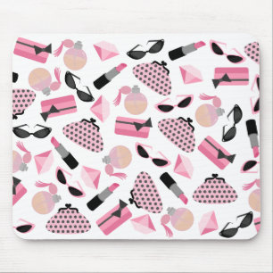 Parfume koopt zonnebrillen en lipstick Mousepad Muismat