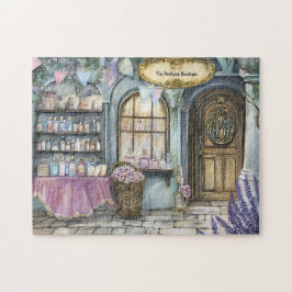 Parfumerie Winkelgevel Vintage Flessen & Bloemen Legpuzzel