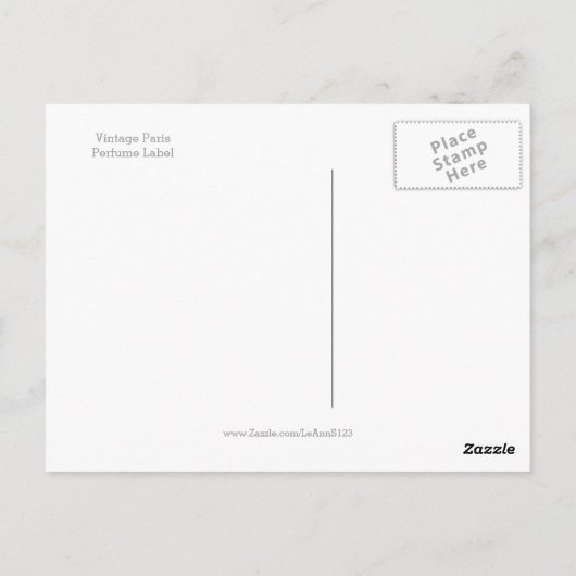  parfumetiket in Parijs Briefkaart (Achterkant)