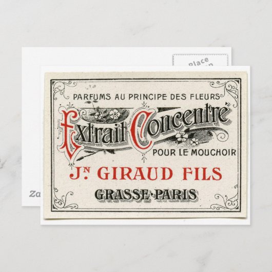parfumetiket in Parijs Briefkaart (Voorkant / Achterkant)
