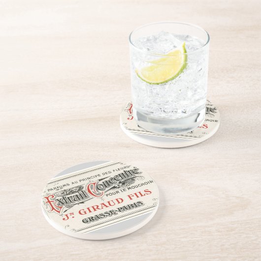  parfumetiket in Parijs Zandsteen Onderzetter (Zijkant)