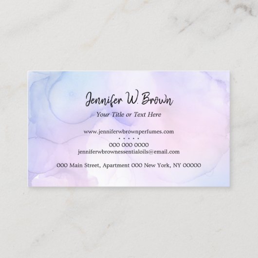 Parfumfles Etherische olie Aromatherapie Visitekaartje (Achterkant)