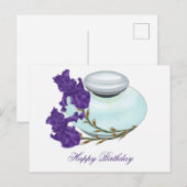 Parfumfles met Iris Bloemen Gefeliciteerd Briefkaart (Voorkant / Achterkant)
