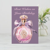 Parfumfles met juwelen feestdagenkaart (Staand voorkant)