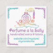 Parfumfles verstuiver geur lotion visitekaartje (Voorkant)