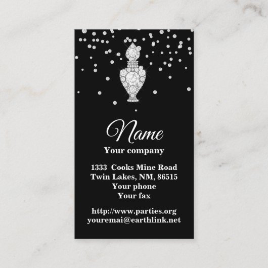 parfumfles visitekaartje (Voorkant)