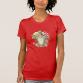  parfumflesje met bloemen t-shirt (Voorkant)
