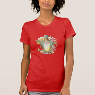  parfumflesje met bloemen t-shirt