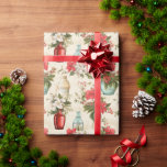 parfumflesjes Kerstbloemen Cadeaupapier<br><div class="desc">parfumflesjes Kerstbloemen inpakpapier. Heerlijk kerstontwerp van retro parfumflessen en kerstbloemen.</div>