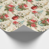 parfumflesjes Kerstbloemen Cadeaupapier (Hoek)