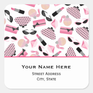 Parfumportemonnees & Lippenstift Adres Sticker