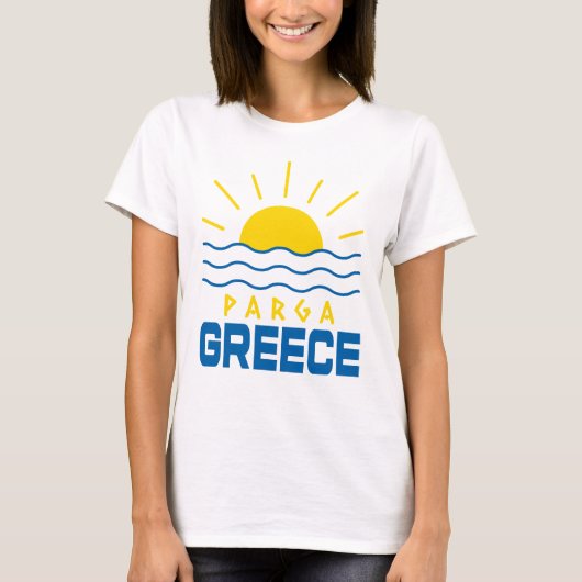 parga griekenland zon en Zee golven vrouwen T-shirt (Voorkant)