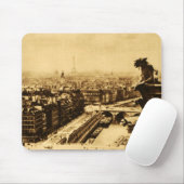 Pari Skyline met Notre Dame Gargoyle Muismat (Met muis)