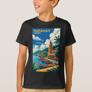 Pariaman Indonesia Vintage Travel Tourism Sticker T-shirt