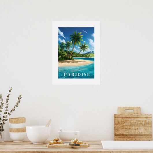 Paridise Tropical Beach Poster (Keuken)