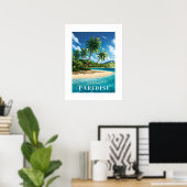 Paridise Tropical Beach Poster (Thuiskantoor)
