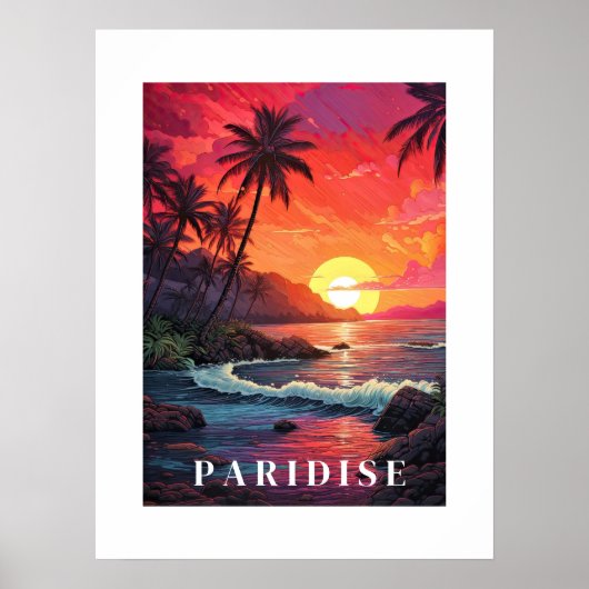 Paridise Tropical Beach Poster (Voorkant)