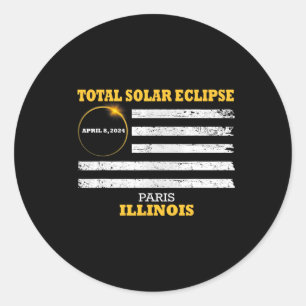 Parijs 2024 Zonsverduistering 2024 040824 Verduist Ronde Sticker
