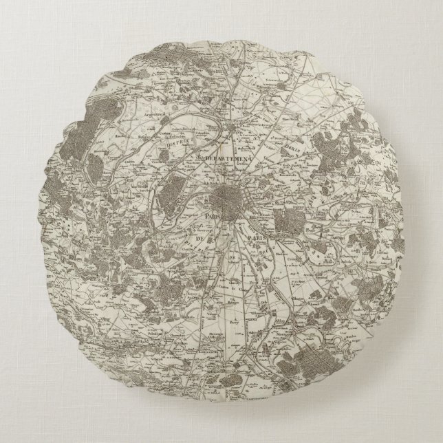 Parijs 5 rond kussen (Voorkant)