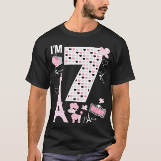 Parijs 7e verjaardag meisje Parijs 7 jaar oude ove T-shirt