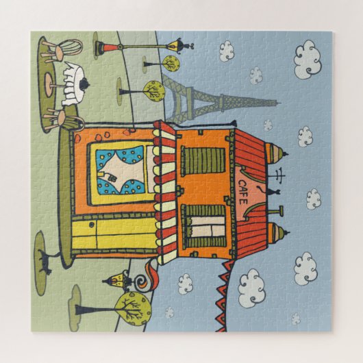Parijs a France Cafe Puzzle Legpuzzel (Horizontaal)