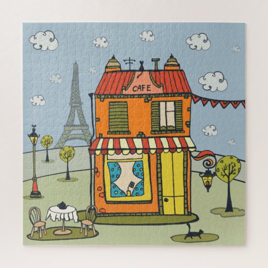 Parijs a France Cafe Puzzle Legpuzzel (Verticaal)