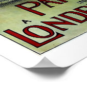 Parijs a Lonres, Chemin de Fer du Nord, Reis Poster (Hoek)