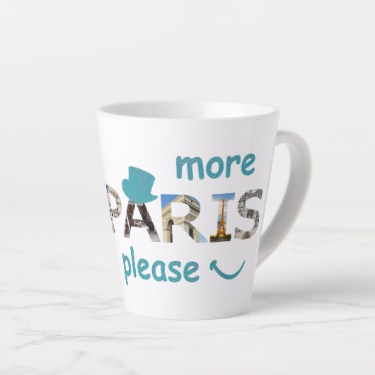 Parijs aantrekkelijk meer Parijs alsjeblieft blauw Latte Mok (Rechterhoek)