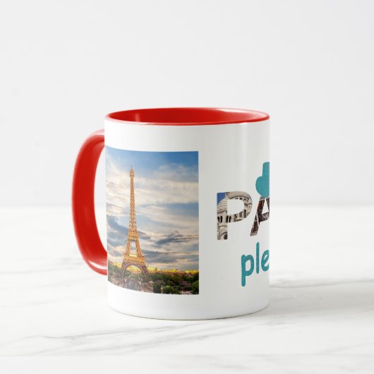 Parijs aantrekkelijk meer Parijs alsjeblieft blauw Mok (Voorkant links)