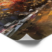 Parijs Abstracte olieverf in de Eiffeltoren Poster (Hoek)