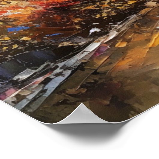 Parijs Abstracte olieverf in de Eiffeltoren Poster (Hoek)