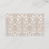 Parijs; amandelkleur Damaskpatroon Visitekaartje (Achterkant)