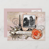 Parijs antiek thema custom PHOTO briefkaart (Voorkant / Achterkant)