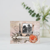 Parijs antiek thema custom PHOTO briefkaart (Staand voorkant)