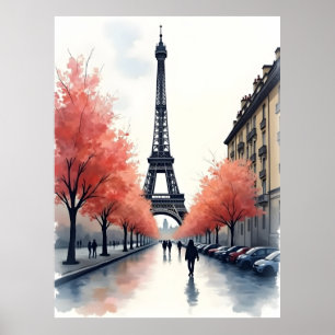 Parijs aquarel kunst poster