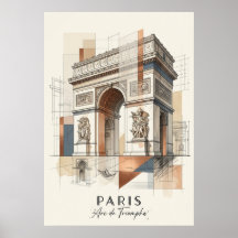 Parijs Arc de Triomf - Hedendaagse Muurschildering