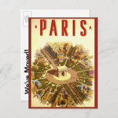 Parijs, Arc de Triomphe, Wijziging van adres Aankondigingskaart (Voorkant / Achterkant)