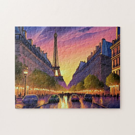 Parijs Art 2 Skyline Art fotopuzzels Parijs Frankr Legpuzzel (Horizontaal)