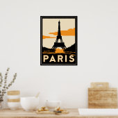 parijs art deco retro poster (Keuken)