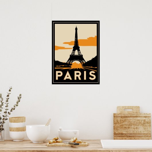 parijs art deco retro poster (Keuken)