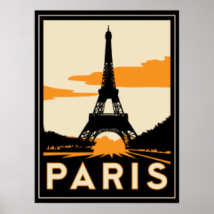 parijs art deco retro poster