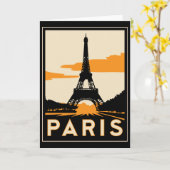 parijs art deco retro reisposter kaart (Gele Bloem)